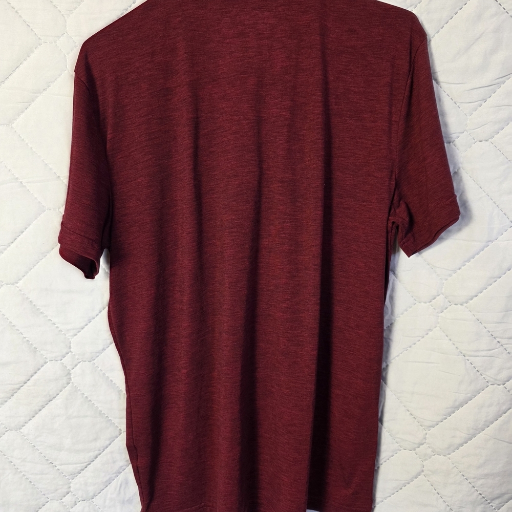 Hollister California Mens Sz Medium Short Sleeve Stretch Polo Tee Shirt Red - Picture 2 of 7